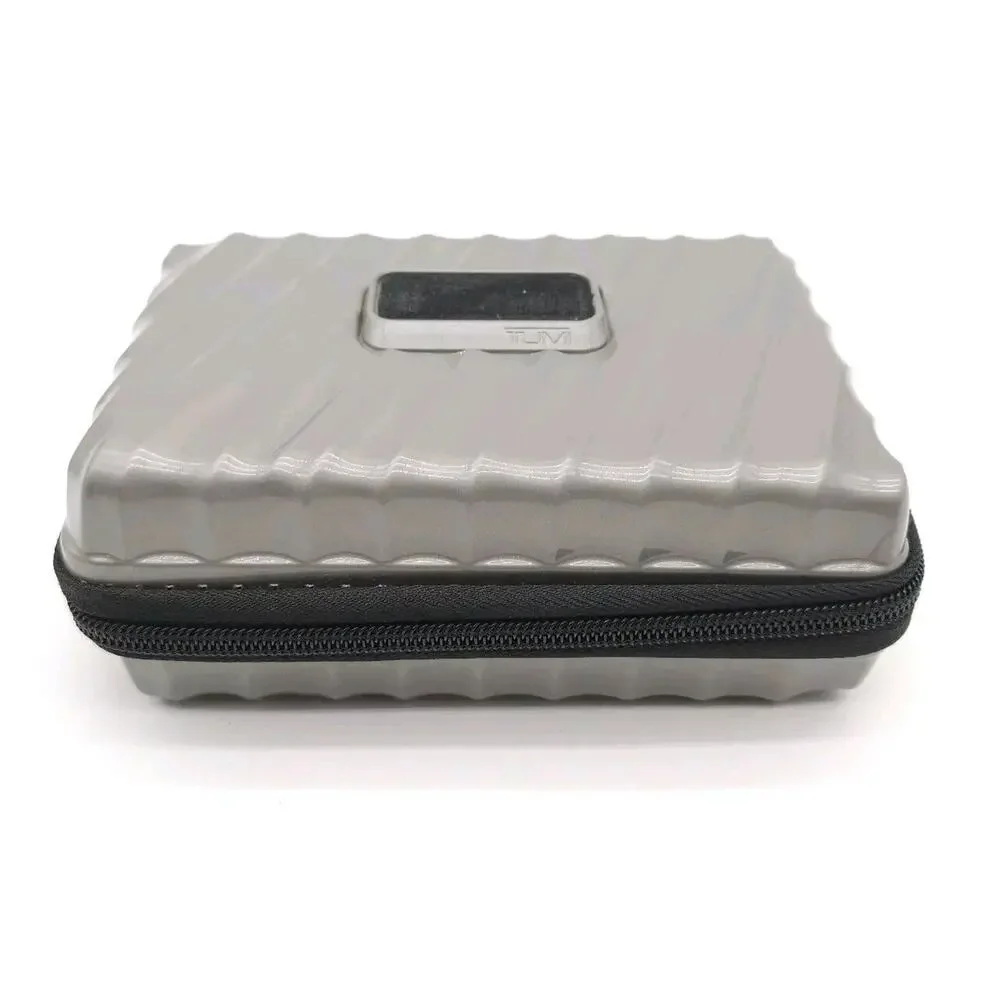 TUMI Delta Hard Shell Silver Luggage Toiletry Travel Kit Case Zip Around‎ Full